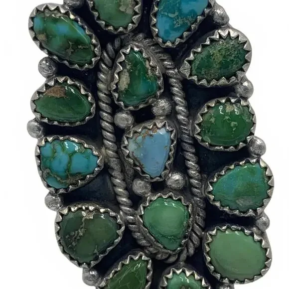 Sonoran Gold Turquoise Ring in Adjustable Sterling Silver Band - Picture 3 of 8